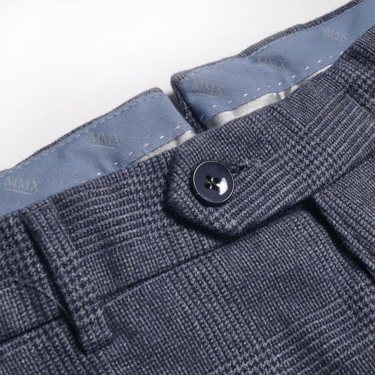 Lupus - Slim Checked Chinos - Navy