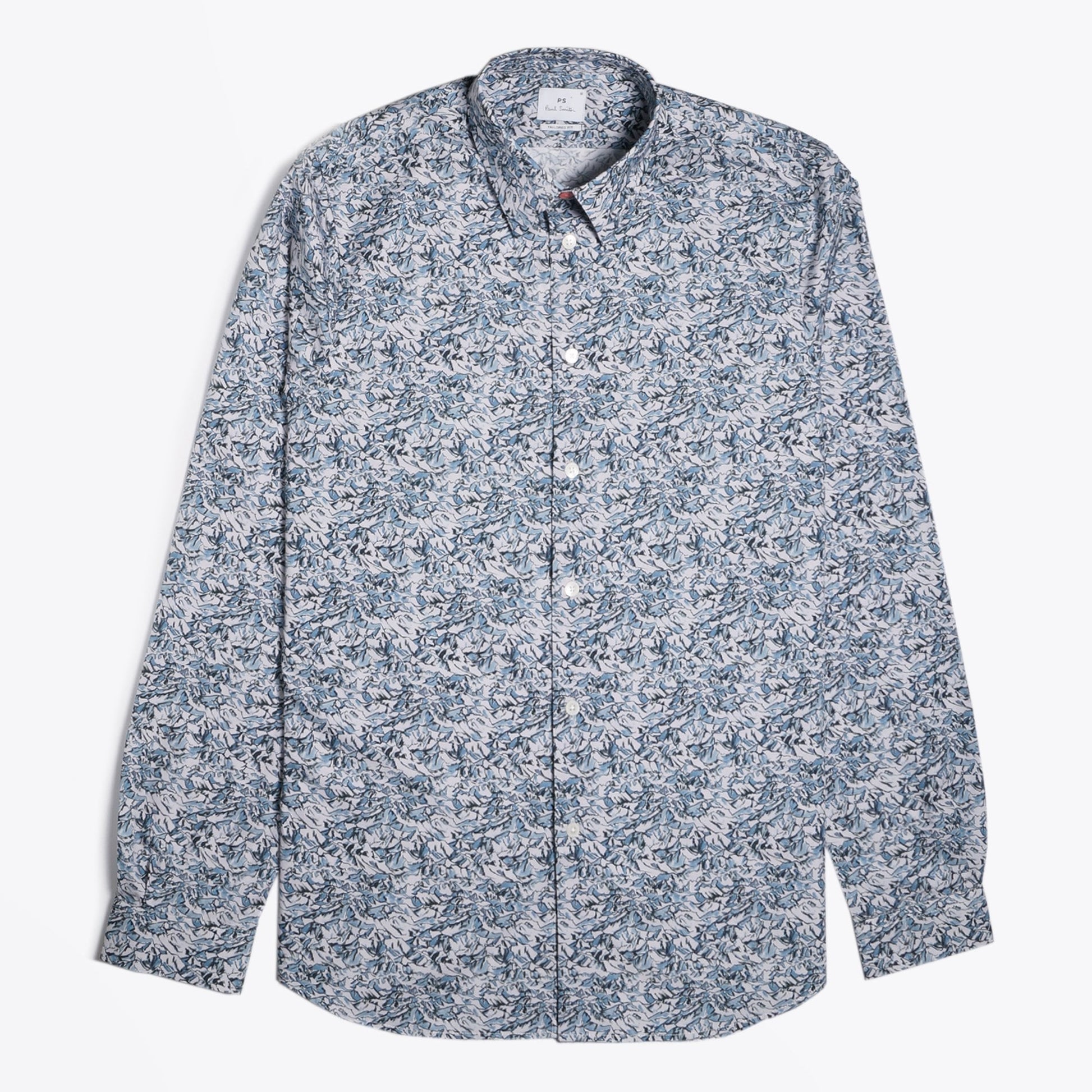 Paul Mountain Peaks Print Shirt - Light Blue