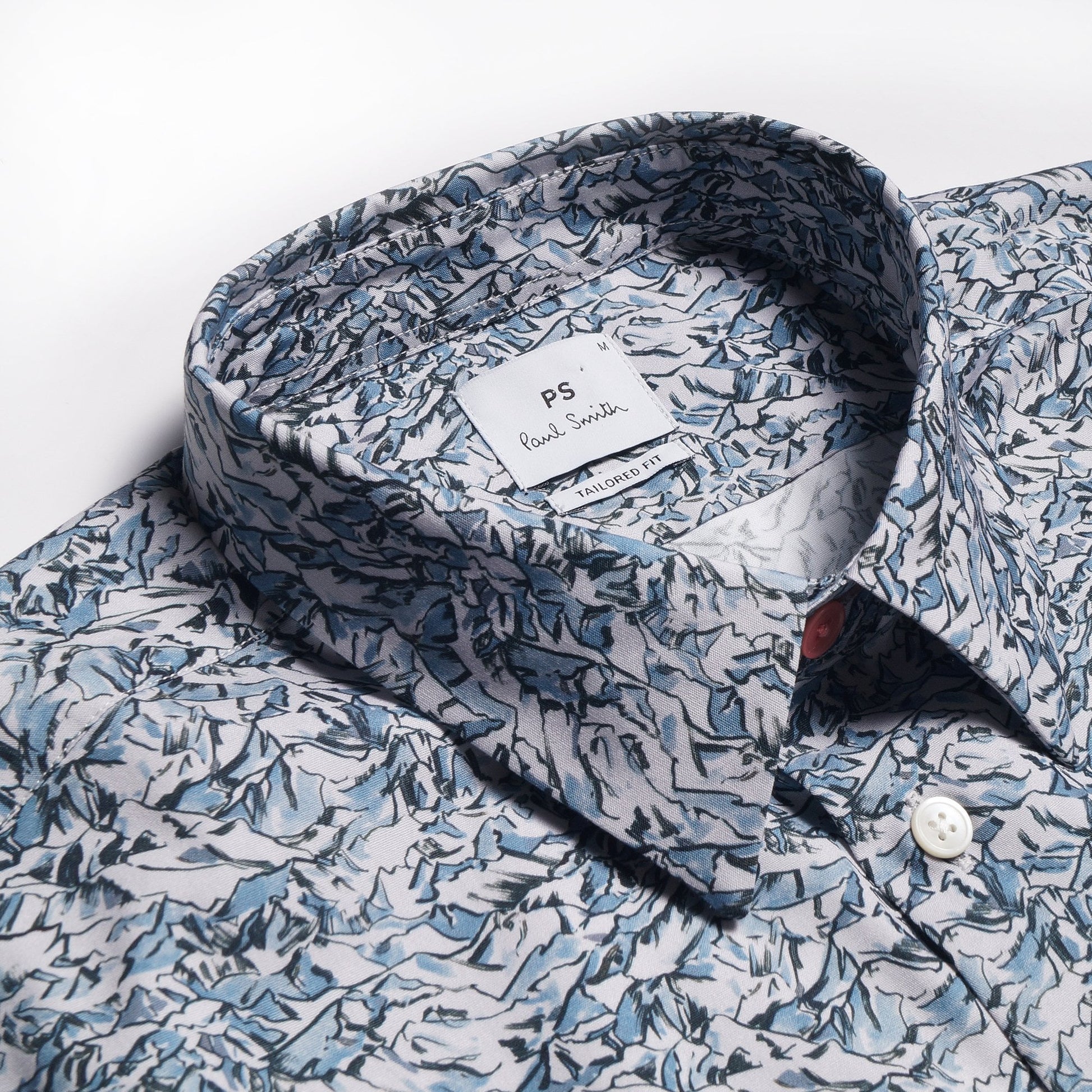 Paul Mountain Peaks Print Shirt - Light Blue