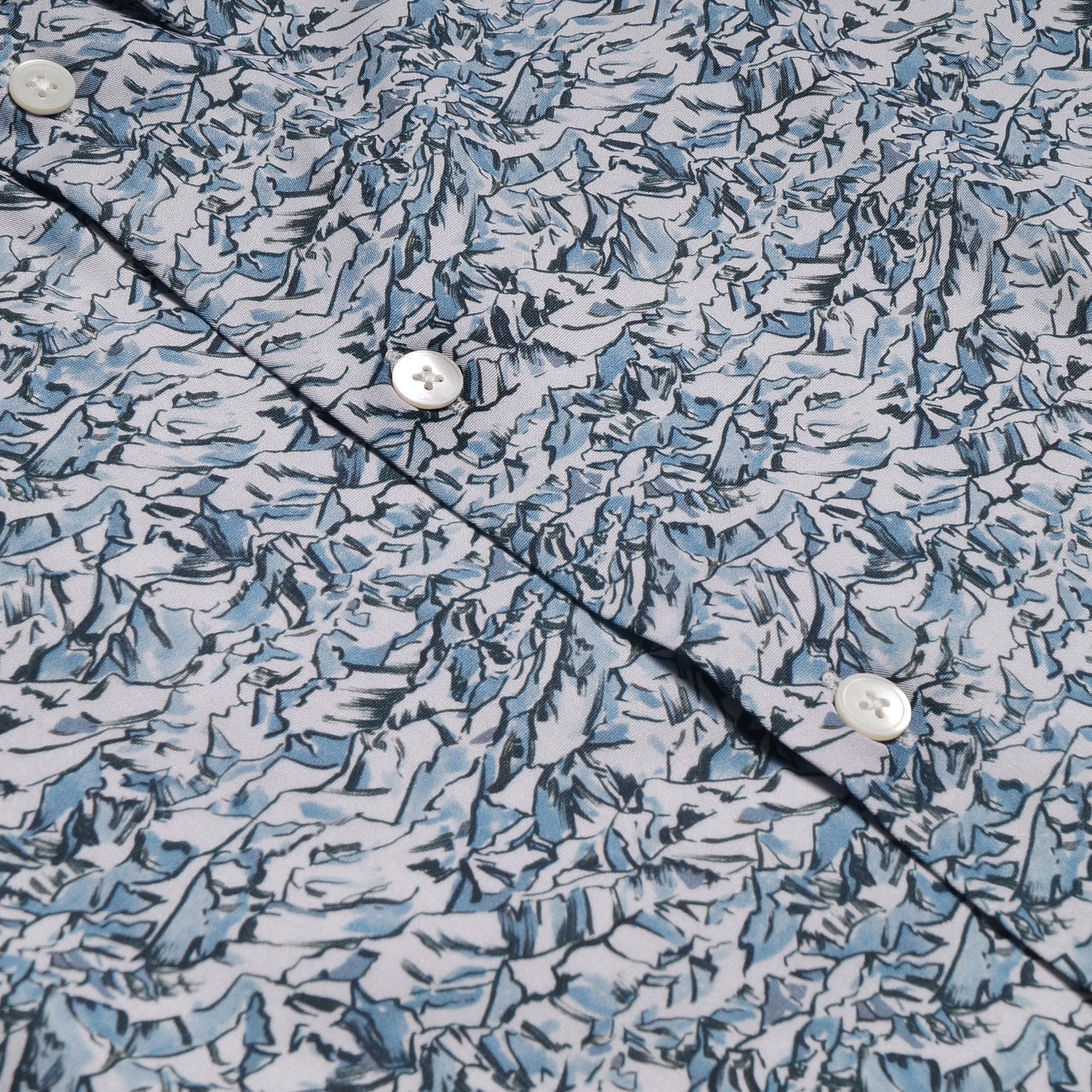 Paul Mountain Peaks Print Shirt - Light Blue