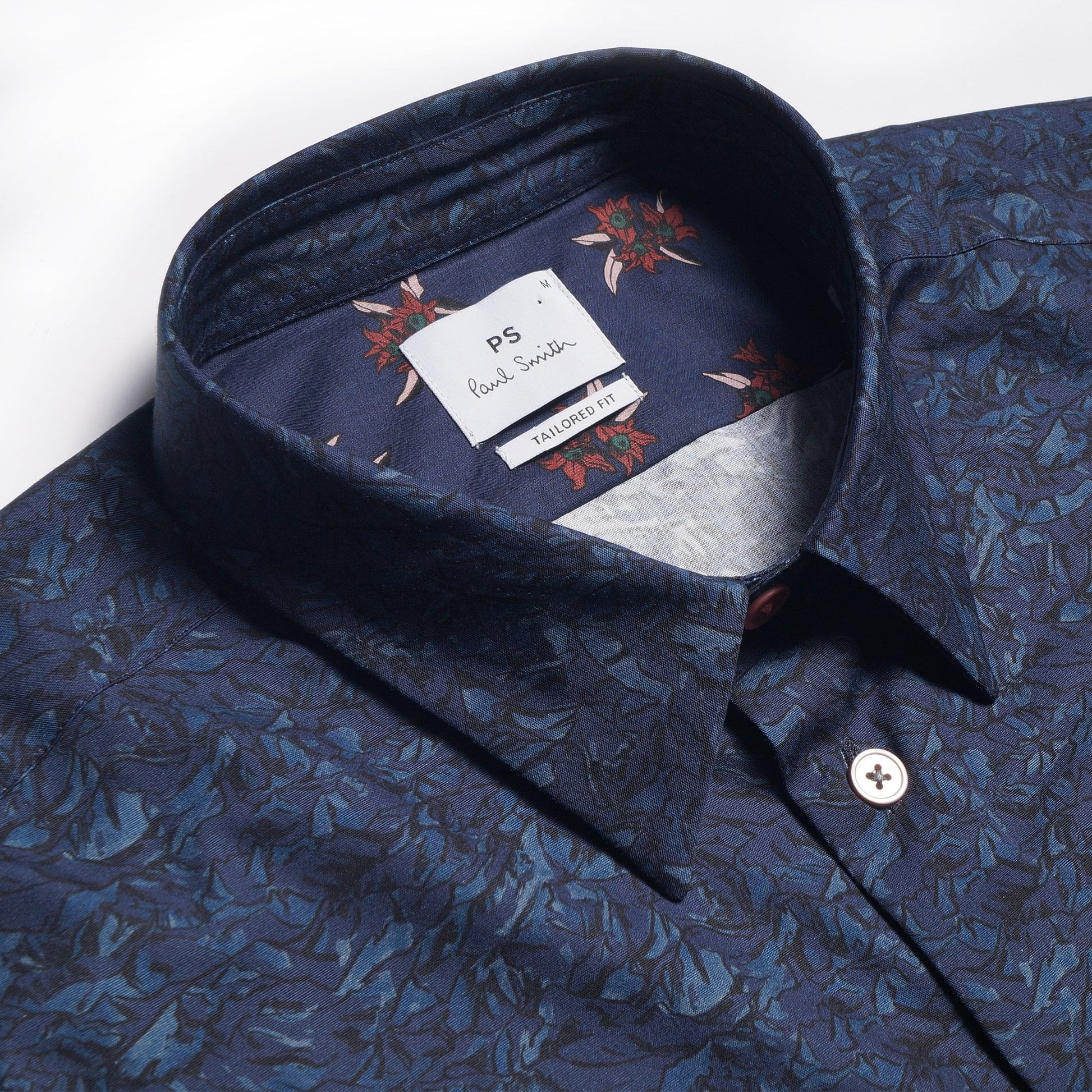 Paul Mountain Peaks Print Shirt - Navy Blue