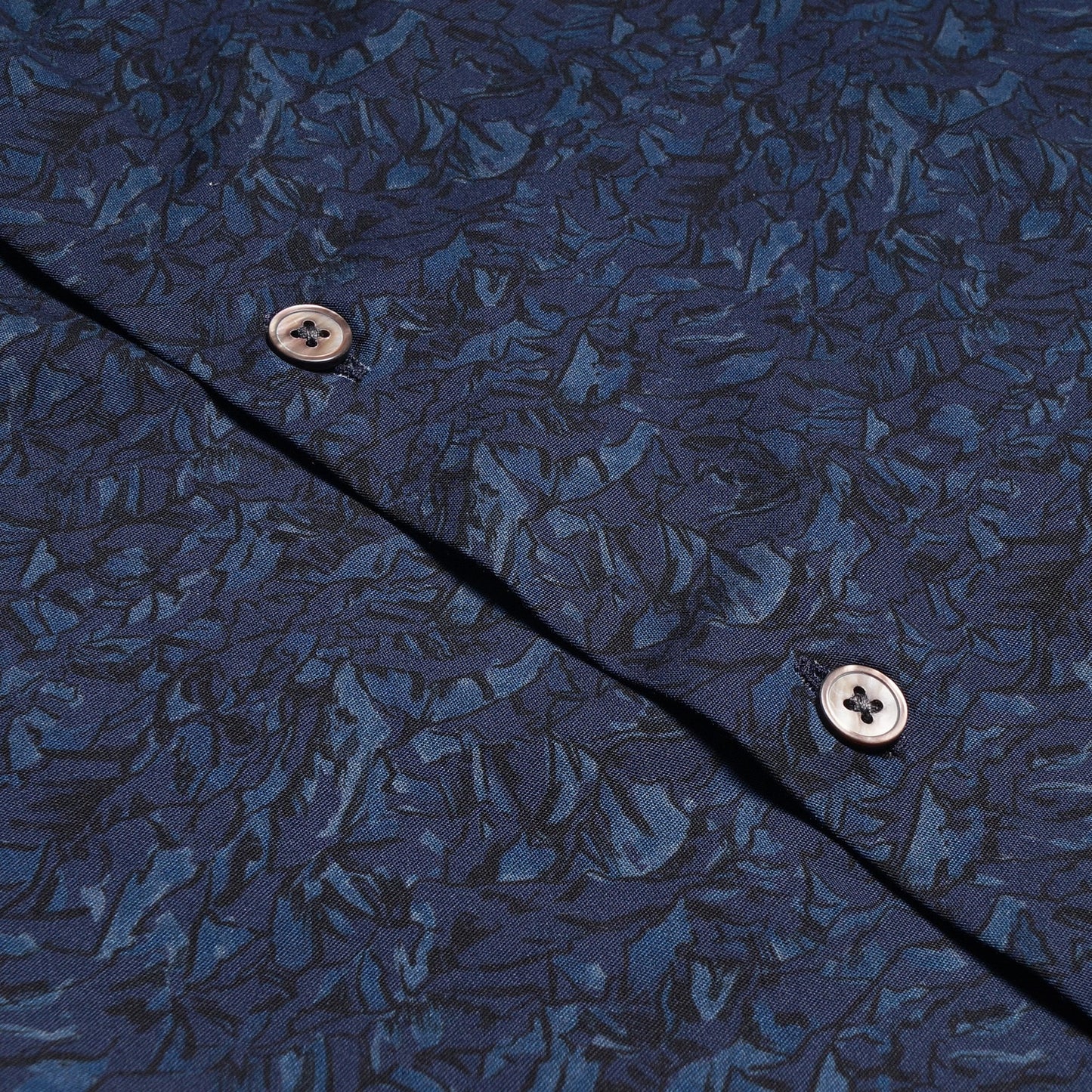 Mountain Peaks Print Shirt - Navy Blue