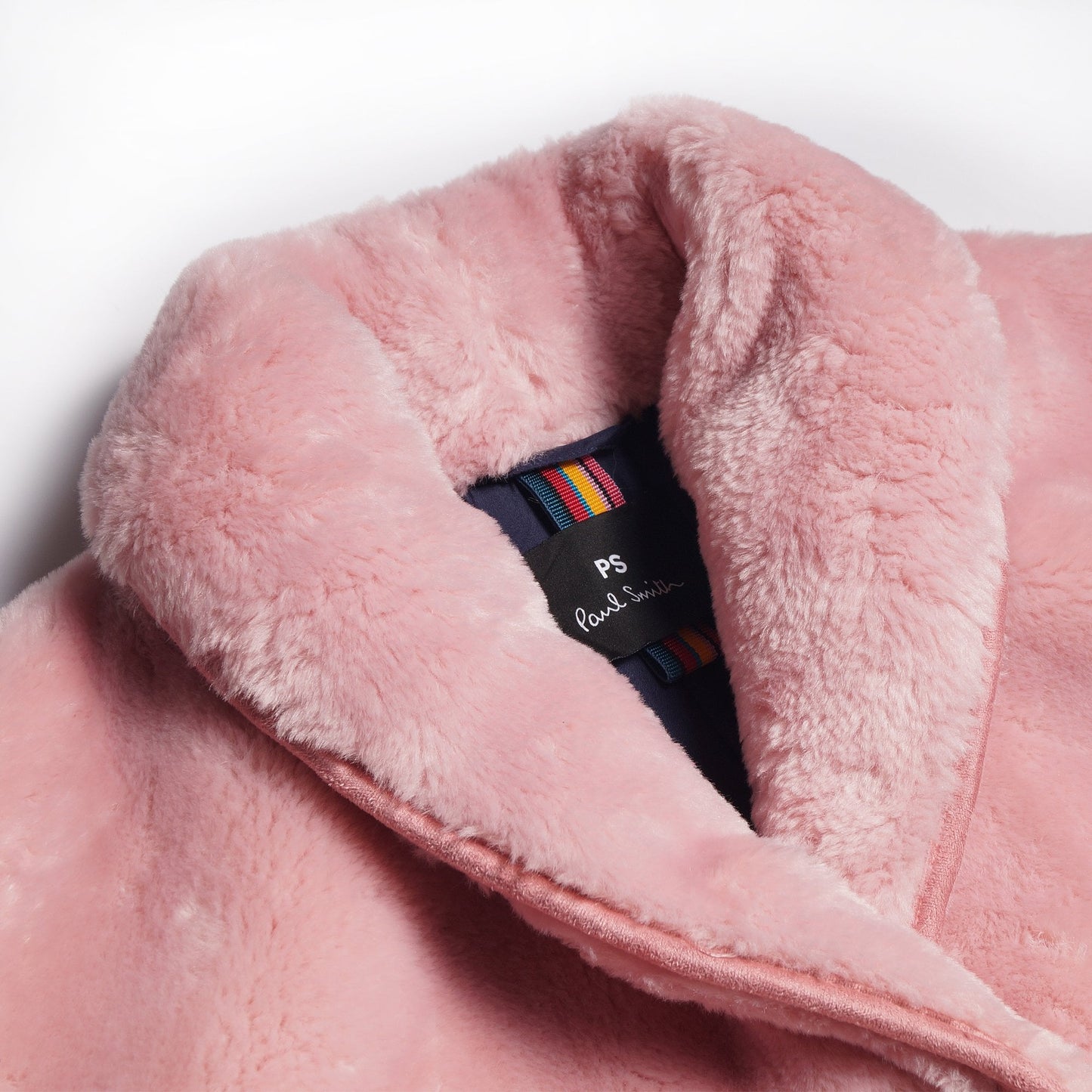 - Faux Fur Cropped Shawl Collar Jacket - Pink