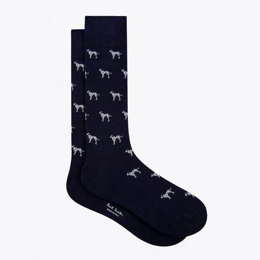 - Dalmatian Pattern Socks - Navy