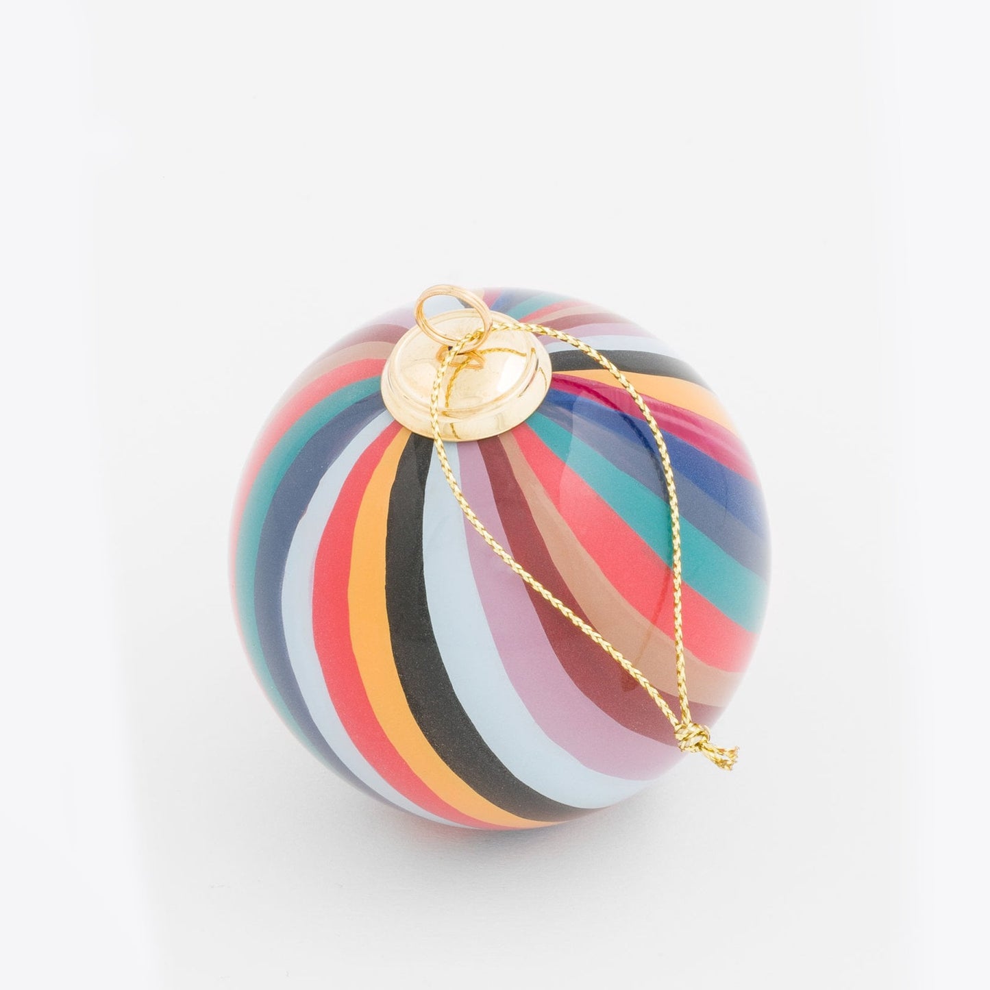 Hand-Painted Swirl Glass Bauble - Multi