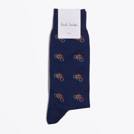 - Bicycle Pattern Socks - Blue