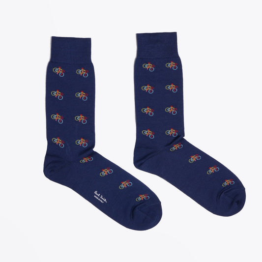 - Bicycle Pattern Socks - Blue