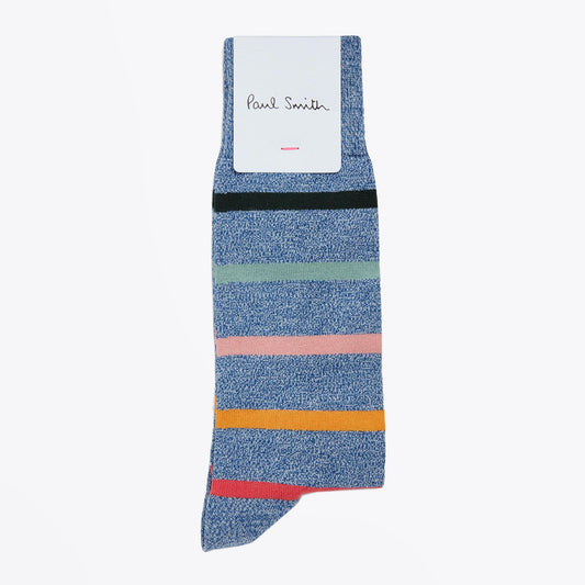 - Owl 'Artist' Striped Socks - Blue
