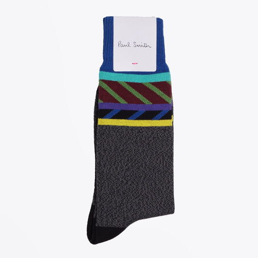 - Rope Pattern Socks - Grey/Multi
