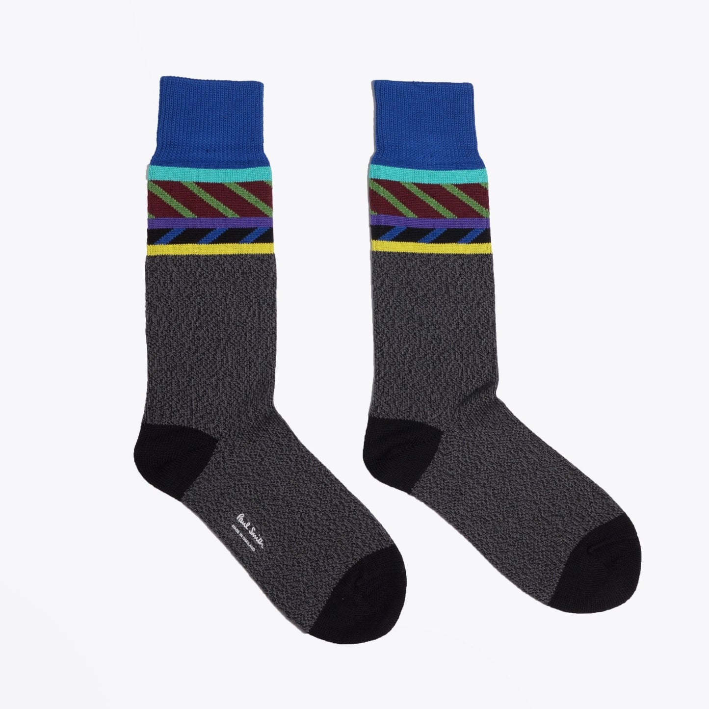 - Rope Pattern Socks - Grey/Multi