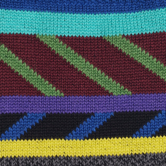 - Rope Pattern Socks - Grey/Multi