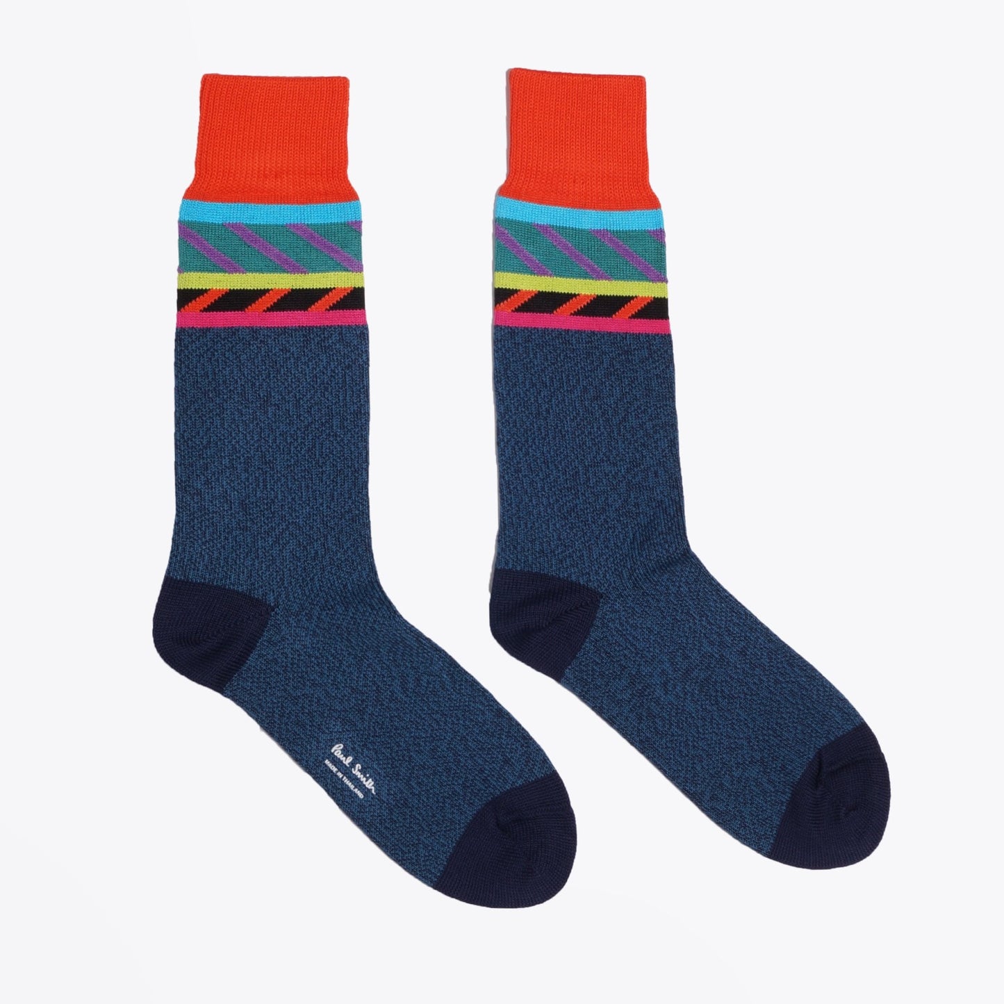 - Rope Pattern Socks - Navy/Multi