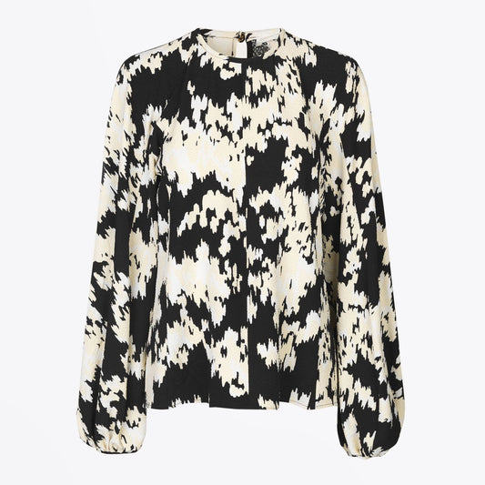 - Dianne - Abstract Print Top - Black/White