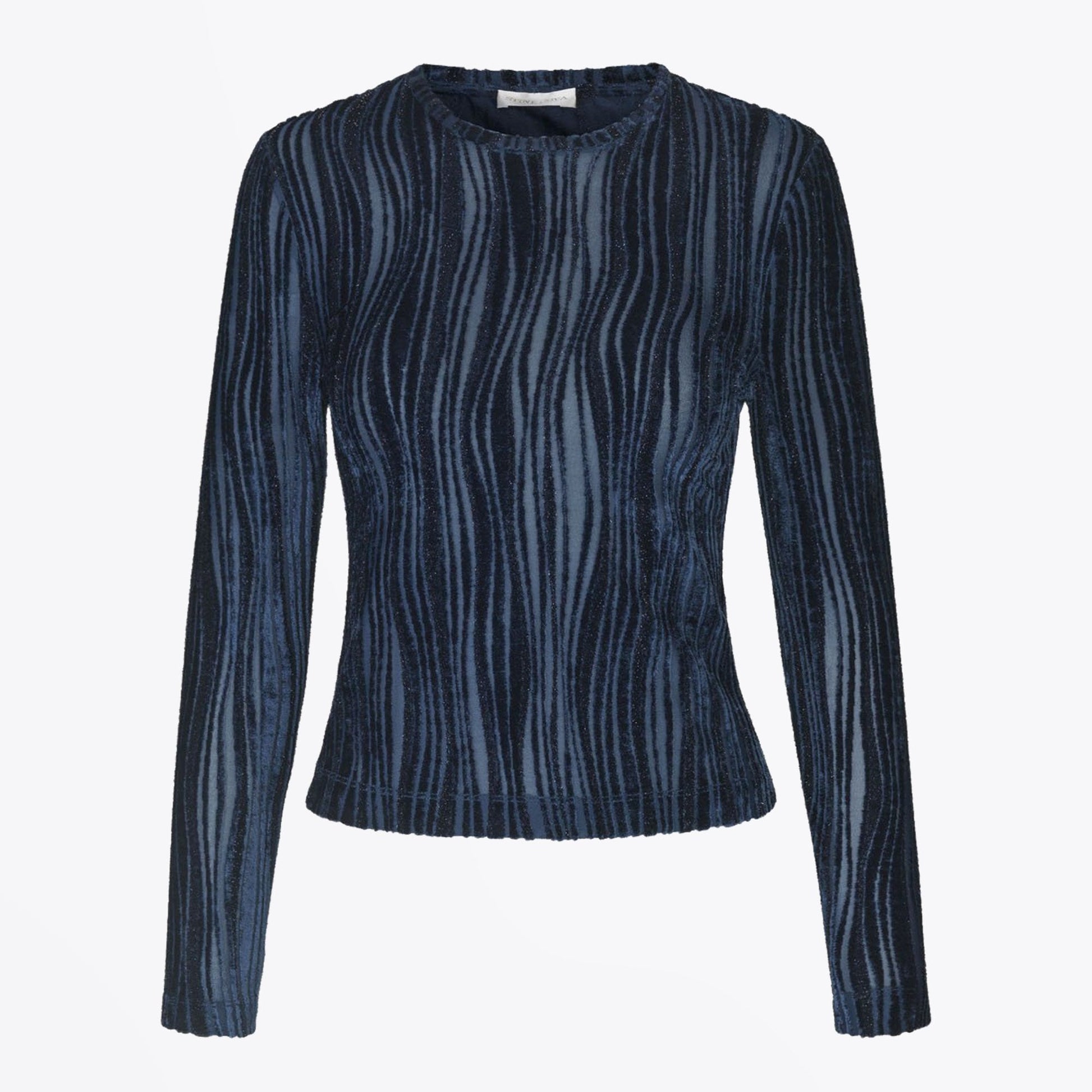 Stine Maya - Velvet Wave Top - Navy Blue