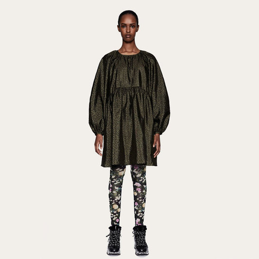 Kelly - Mini Floral Dress - Deep Green
