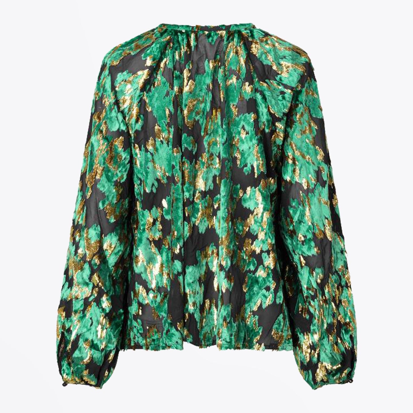- Chris - Abstract Velvet Top - Green