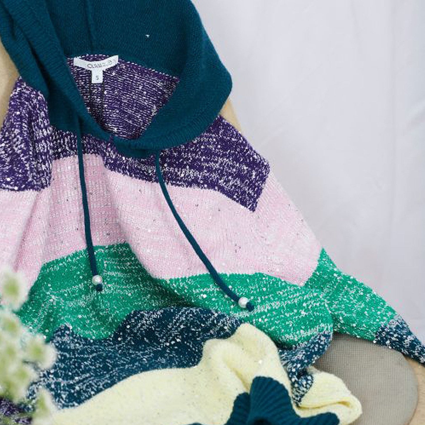 - Suki - Stripe Knitted Hoodie - Multi