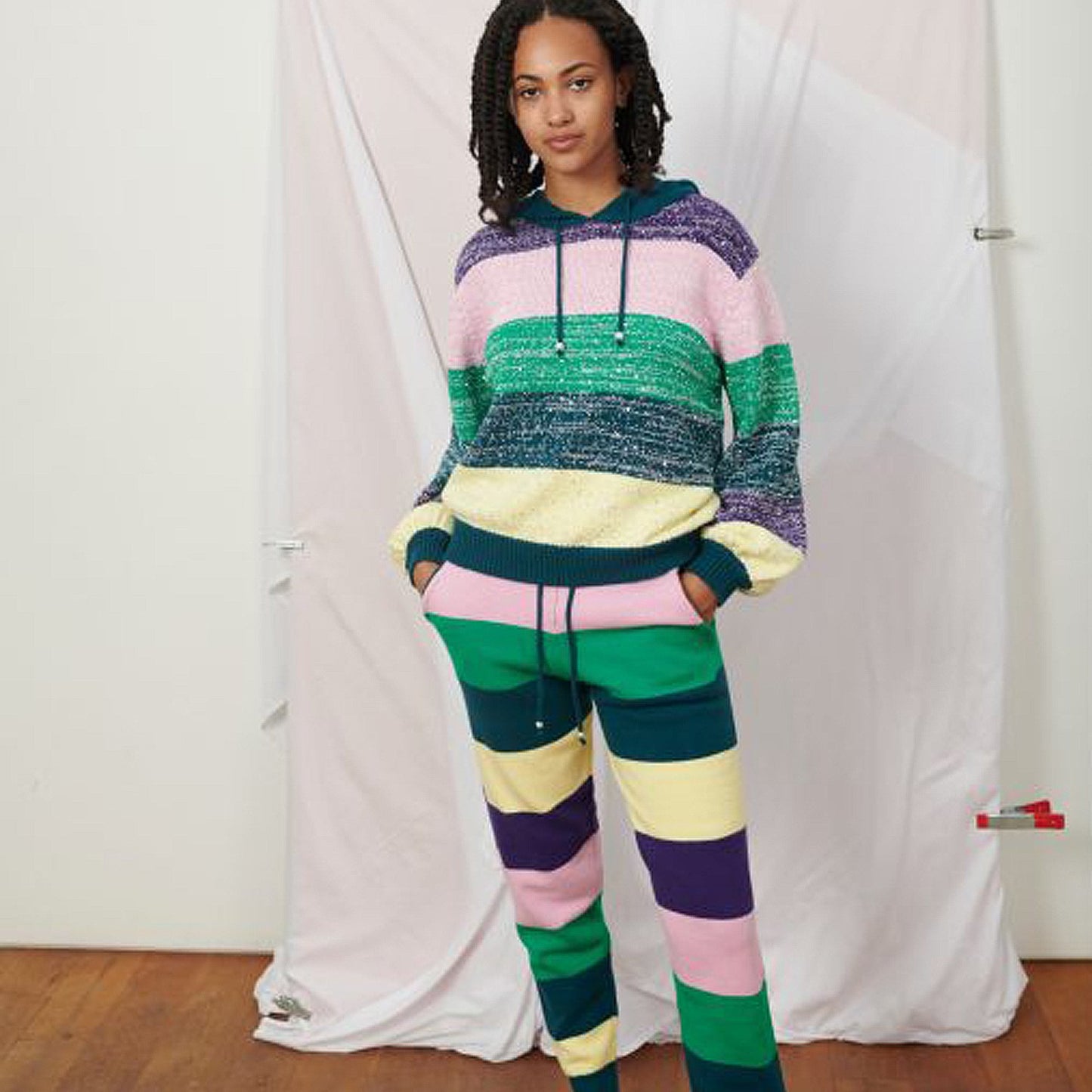 - Tilda - Stripe Knitted Joggers - Multi