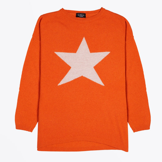 - Star Cashmere Knit - Orange/Sand