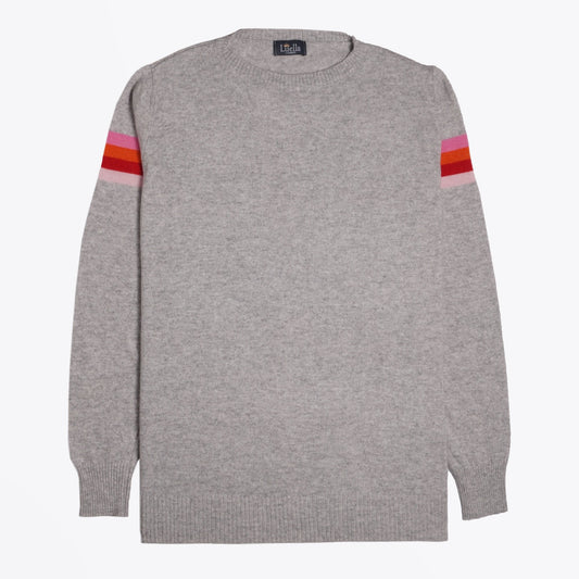 Lindy Cashmere Stripe Knit - Silver