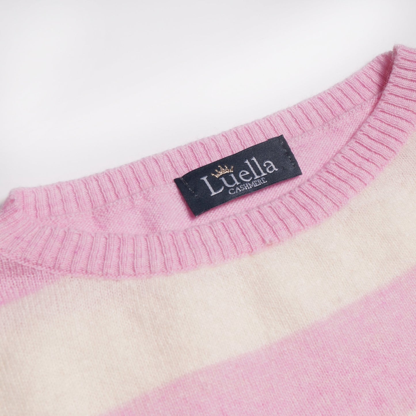 - Reese Cashmere Striped Jumper - Ivory/Pink/Red