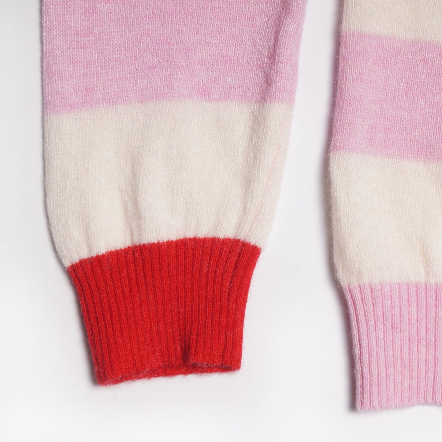 - Reese Cashmere Striped Jumper - Ivory/Pink/Red