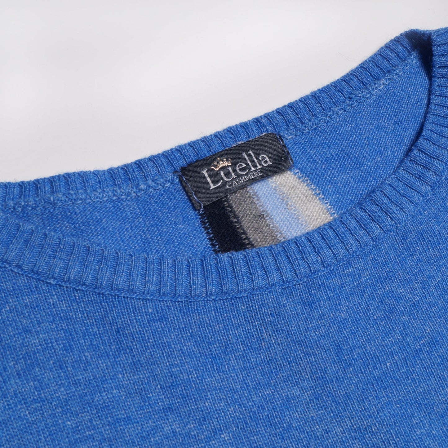 - Sofia Cashmere Back Stripe Knit - Sea Blue