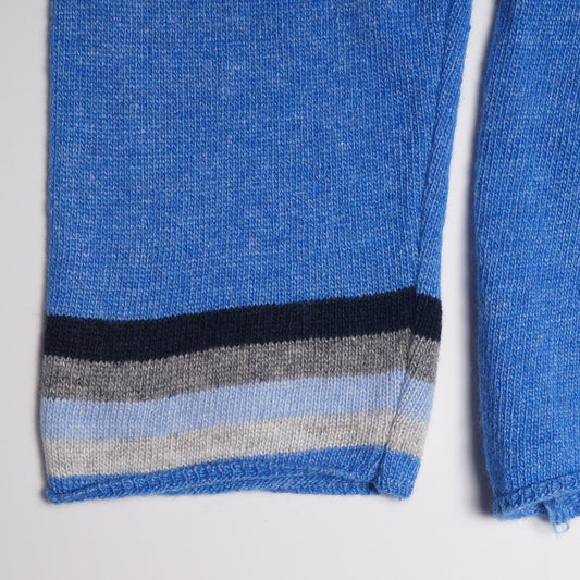- Sofia Cashmere Back Stripe Knit - Sea Blue