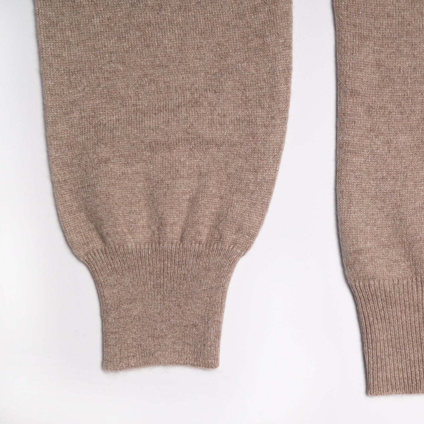 - Cashmere Crew Neck Knit Sweater - Beige