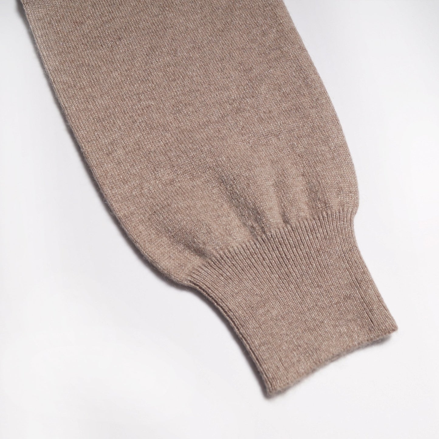 - Cashmere Crew Neck Knit Sweater - Beige