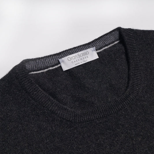 - Cashmere Crew Neck Knit Sweater - Grey