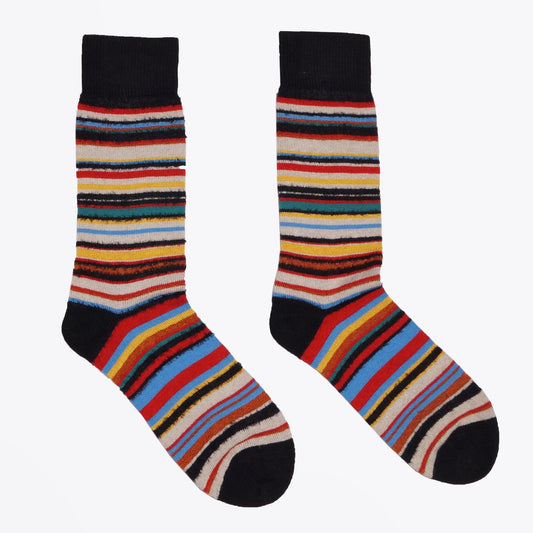 - Textured 'Artist Stripe' Socks - Multi Stripe