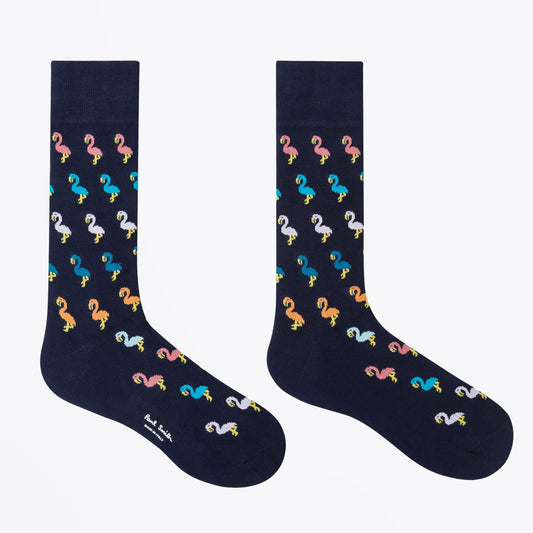 - Three Pack 'Artist Stripe' and Flamingo Motif Socks