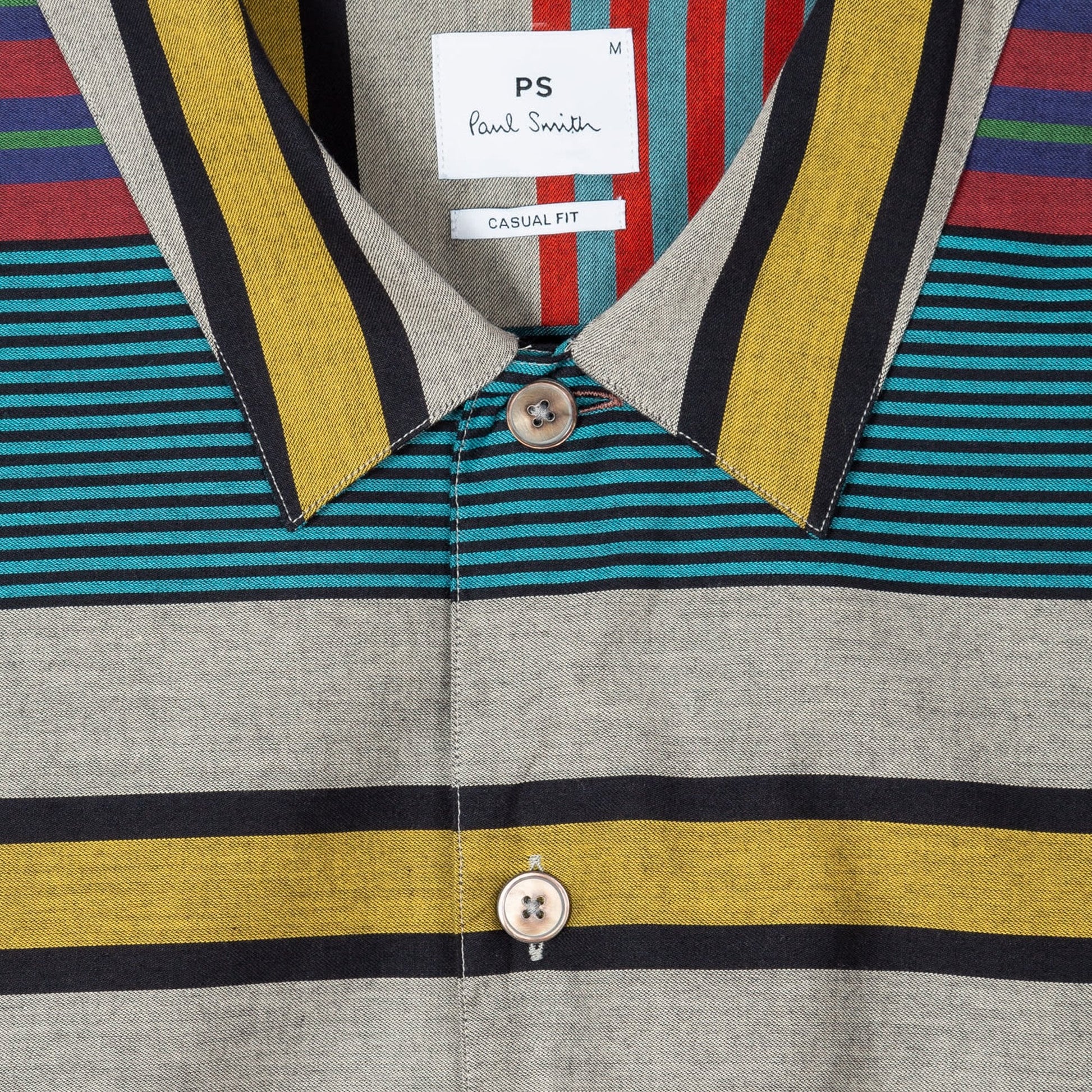 Paul Horizontal Stripe Cotton Short-Sleeve Shirt - Multi