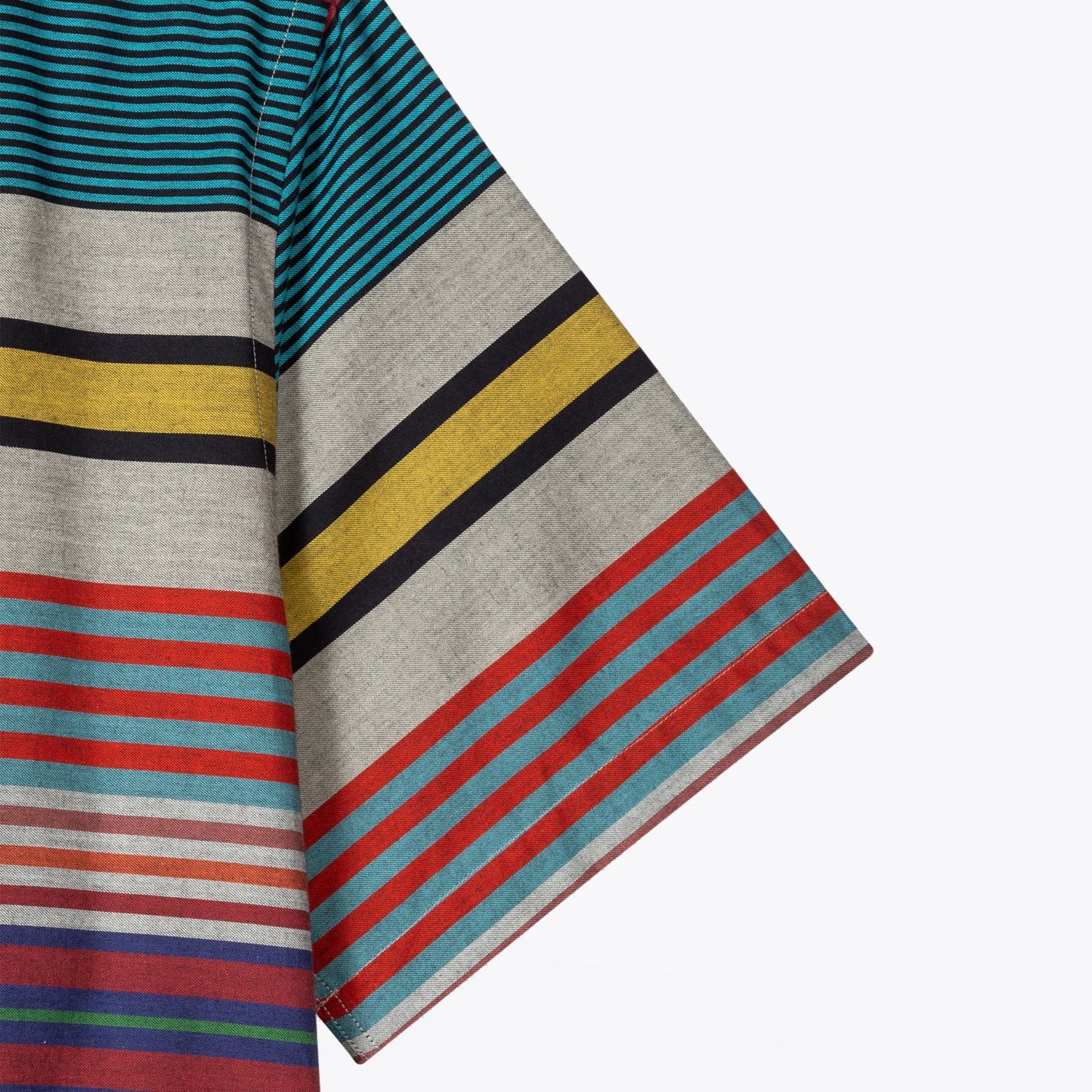 Horizontal Stripe Cotton Short-Sleeve Shirt - Multi