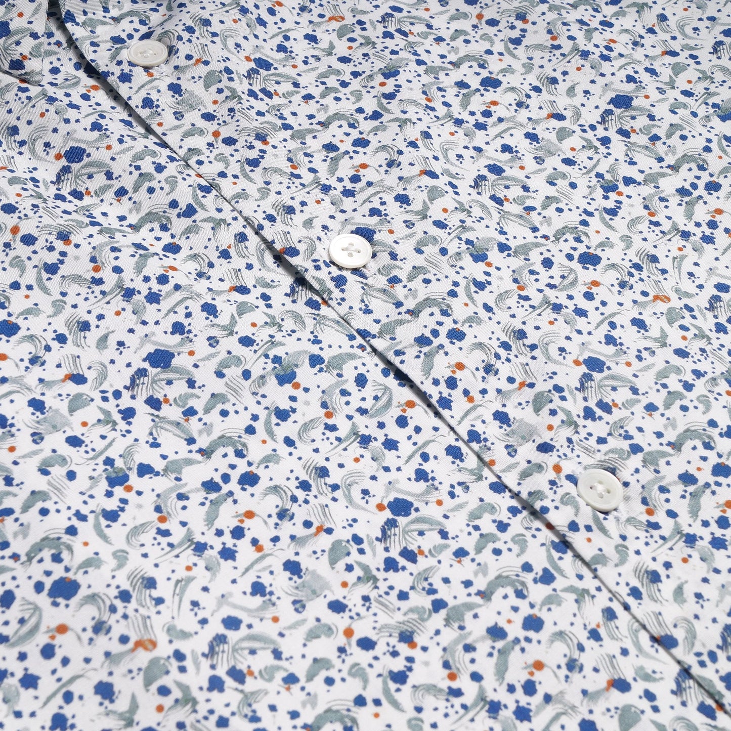 - Abstract Paint Splat Short-Sleeve Shirt - White/Multi