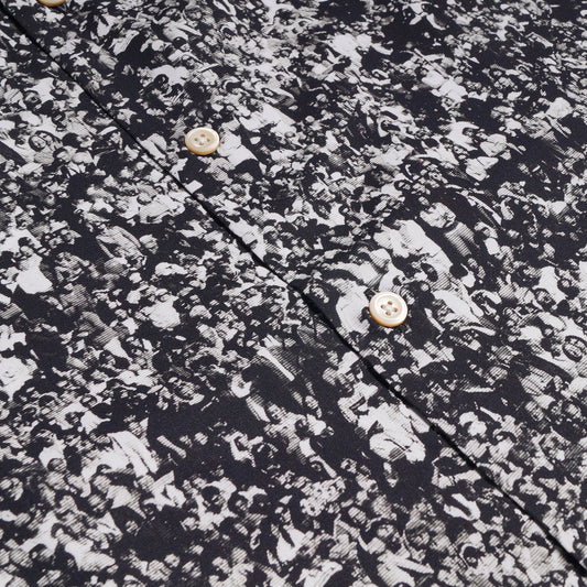 - Crowd Print Short-Sleeve Shirt - Black/White