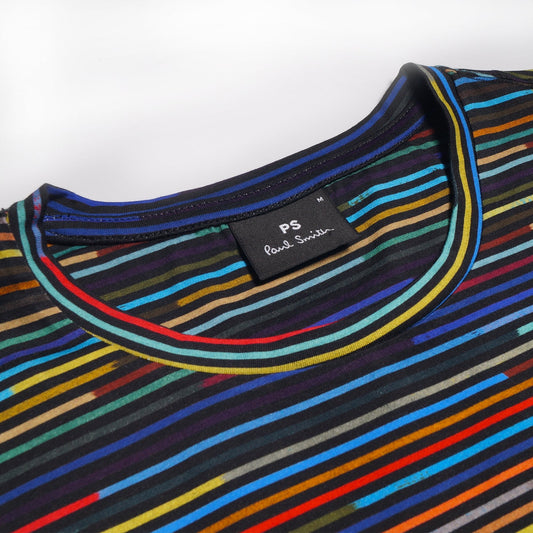 - Cotton Multi-Colour  Stripe T-Shirt - Multi