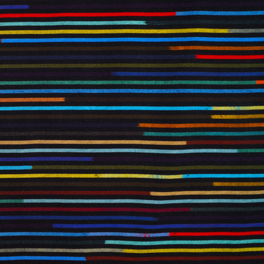 - Cotton Multi-Colour  Stripe T-Shirt - Multi