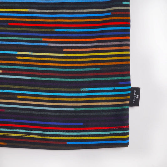 - Cotton Multi-Colour  Stripe T-Shirt - Multi