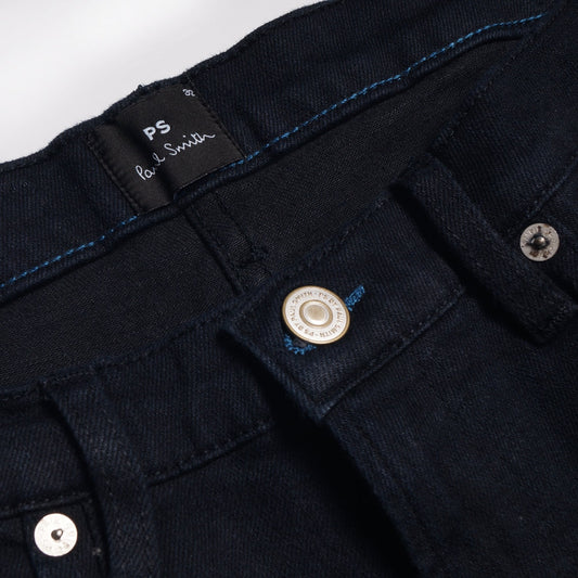 - Tapered Cotton Reflex Jeans - Dark Indigo