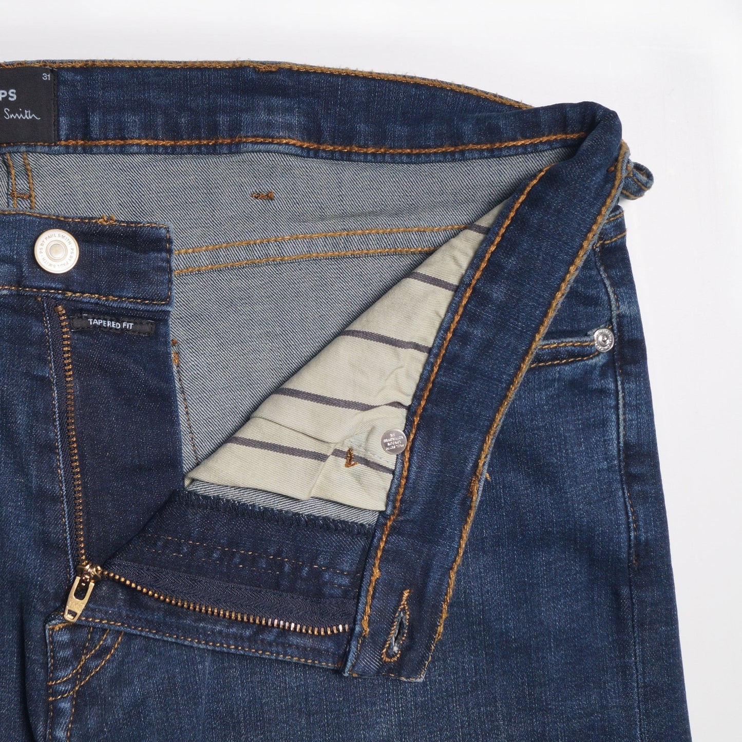 - Tapered Organic Cotton Reflex Jeans - Blue