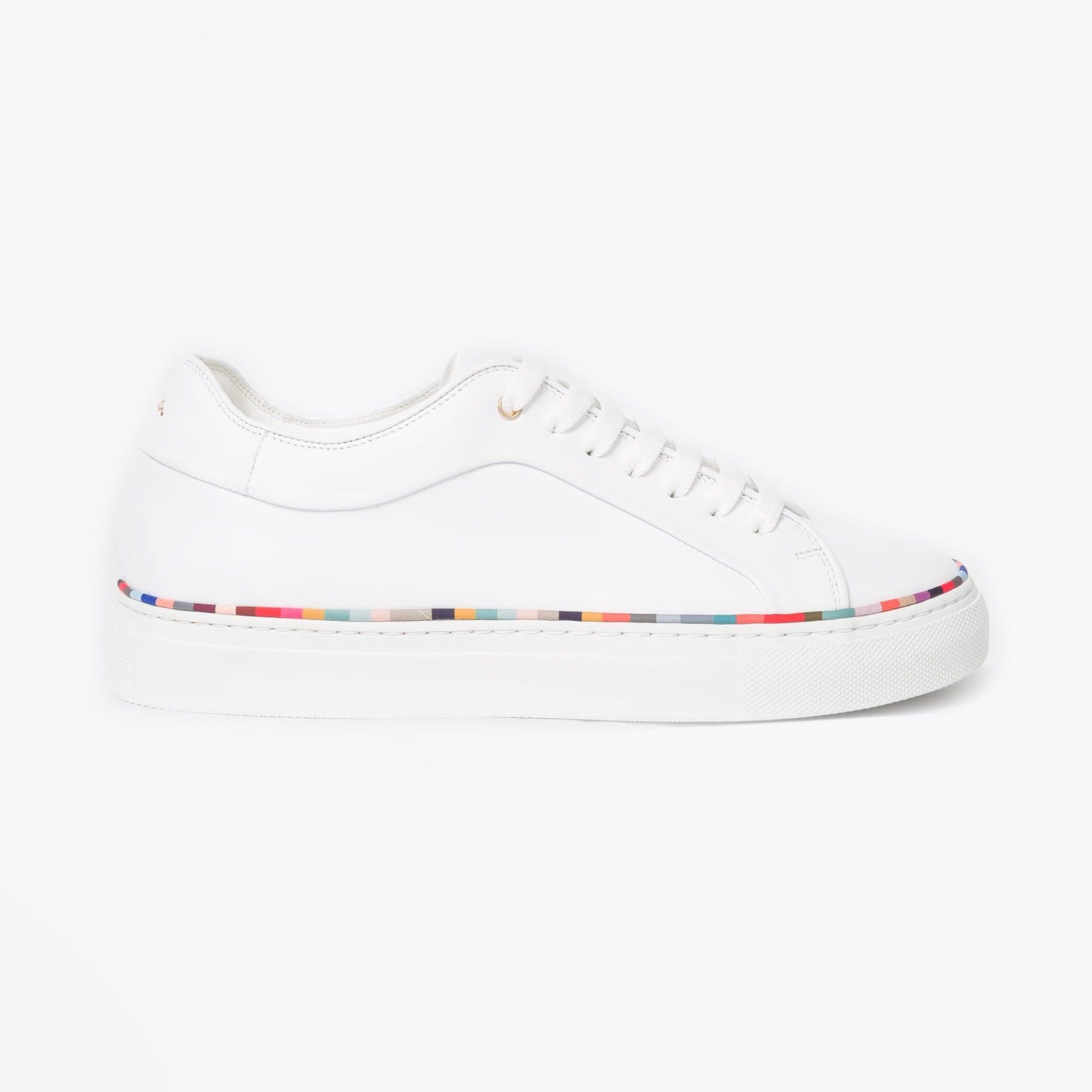 Paul Leather 'Brasso' Trainers With 'Swirl' Band - White
