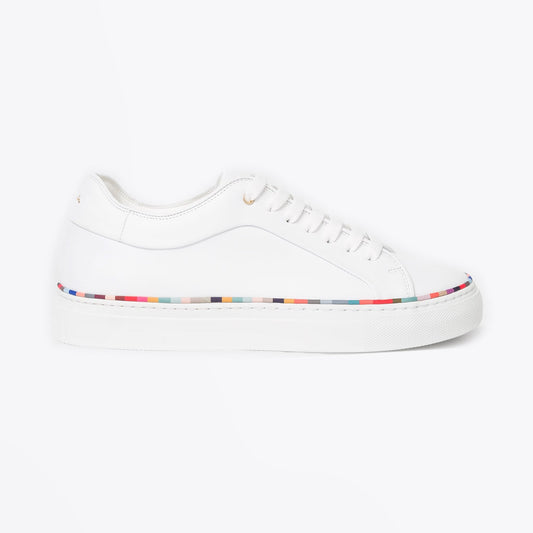 Leather 'Brasso' Trainers With 'Swirl' Band - White