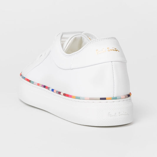 Leather 'Brasso' Trainers With 'Swirl' Band - White