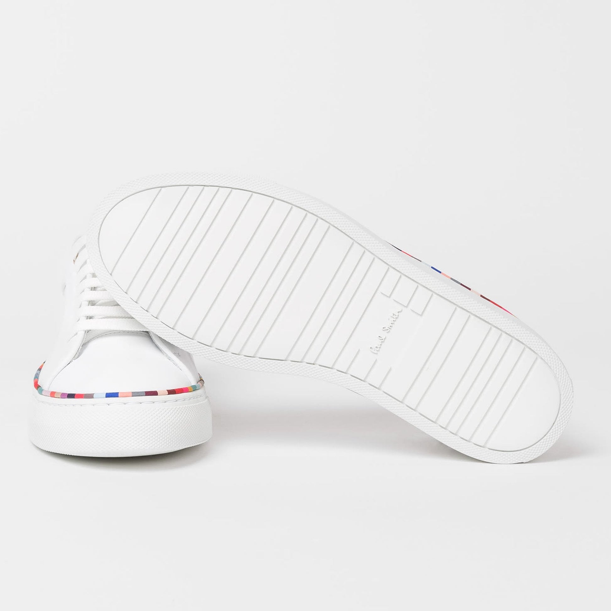 Paul Leather 'Brasso' Trainers With 'Swirl' Band - White