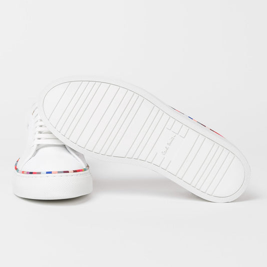 Leather 'Brasso' Trainers With 'Swirl' Band - White