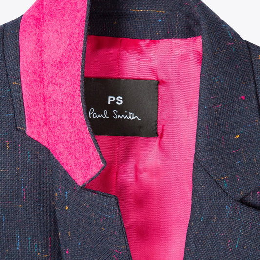 Flecked Wool-Blend Blazer - Navy