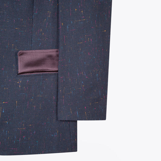 Flecked Wool-Blend Blazer - Navy