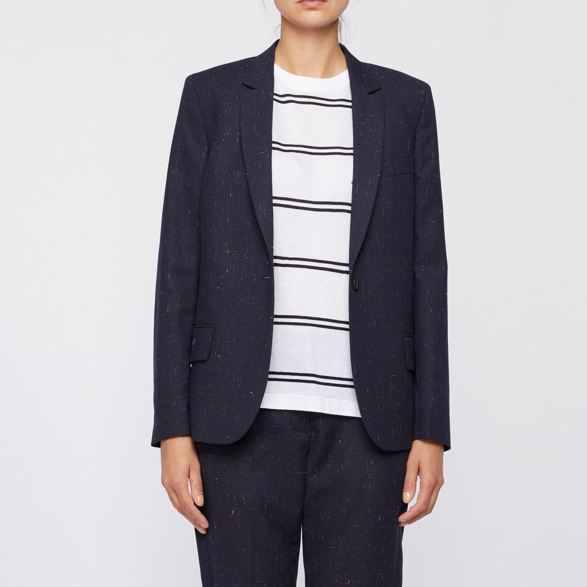 Paul Flecked Wool-Blend Blazer - Navy